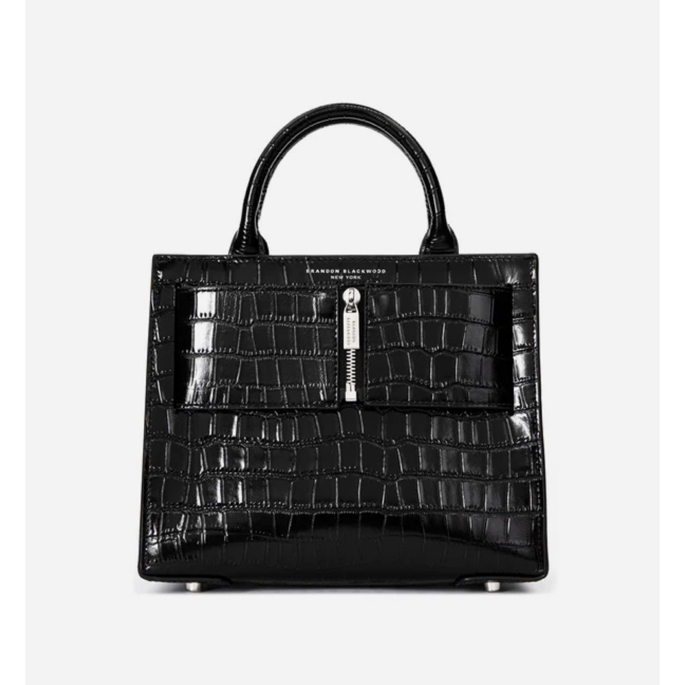 Brandon Blackwood Medium Kuei Croc Embossed Bag
